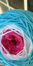 Load image into Gallery viewer, Ocean Flower hand dyed luxury cotton yarn