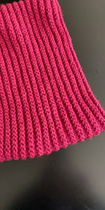 Raspberry Pink hand-knitted infinity scarf