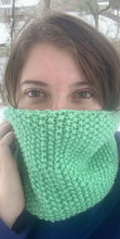 Load image into Gallery viewer, Mint Green Hand-knitted Infinity Scarf