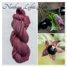 Load image into Gallery viewer, Nightshade hand dyed luxury wool yarn