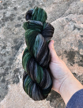 Load image into Gallery viewer, Slytherin Luxury Hand-Dyed Self-Striping Wool Yarn