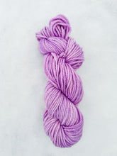 Load image into Gallery viewer, Pasque Flower hand dyed luxury wool yarn