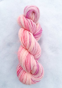 Pink Wisteria Luxury Hand Dyed Self-Striping Wool Yarn