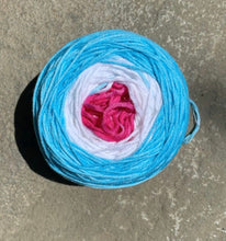 Load image into Gallery viewer, Ocean Flower hand dyed luxury cotton yarn