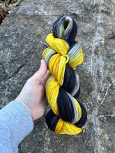 Load image into Gallery viewer, Hufflepuff Luxury Hand-Dyed Self-Striping Wool Yarn