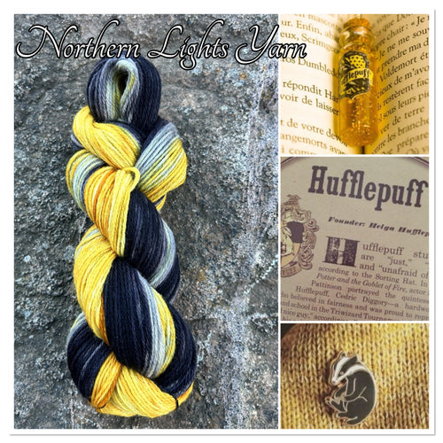 Hufflepuff Luxury Hand-Dyed Self-Striping Wool Yarn