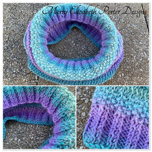 Load image into Gallery viewer, Watercolor Infinity Scarf Knitting Pattern pdf