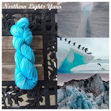 Load image into Gallery viewer, Antarctica-cotton yarn-hand dyed yarn-lace yarn-chunky yarn-blue yarn-baby yarn-Northern Lights Yarn